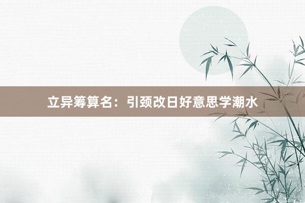 立异筹算名：引颈改日好意思学潮水