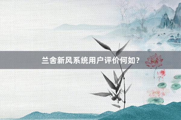 兰舍新风系统用户评价何如？